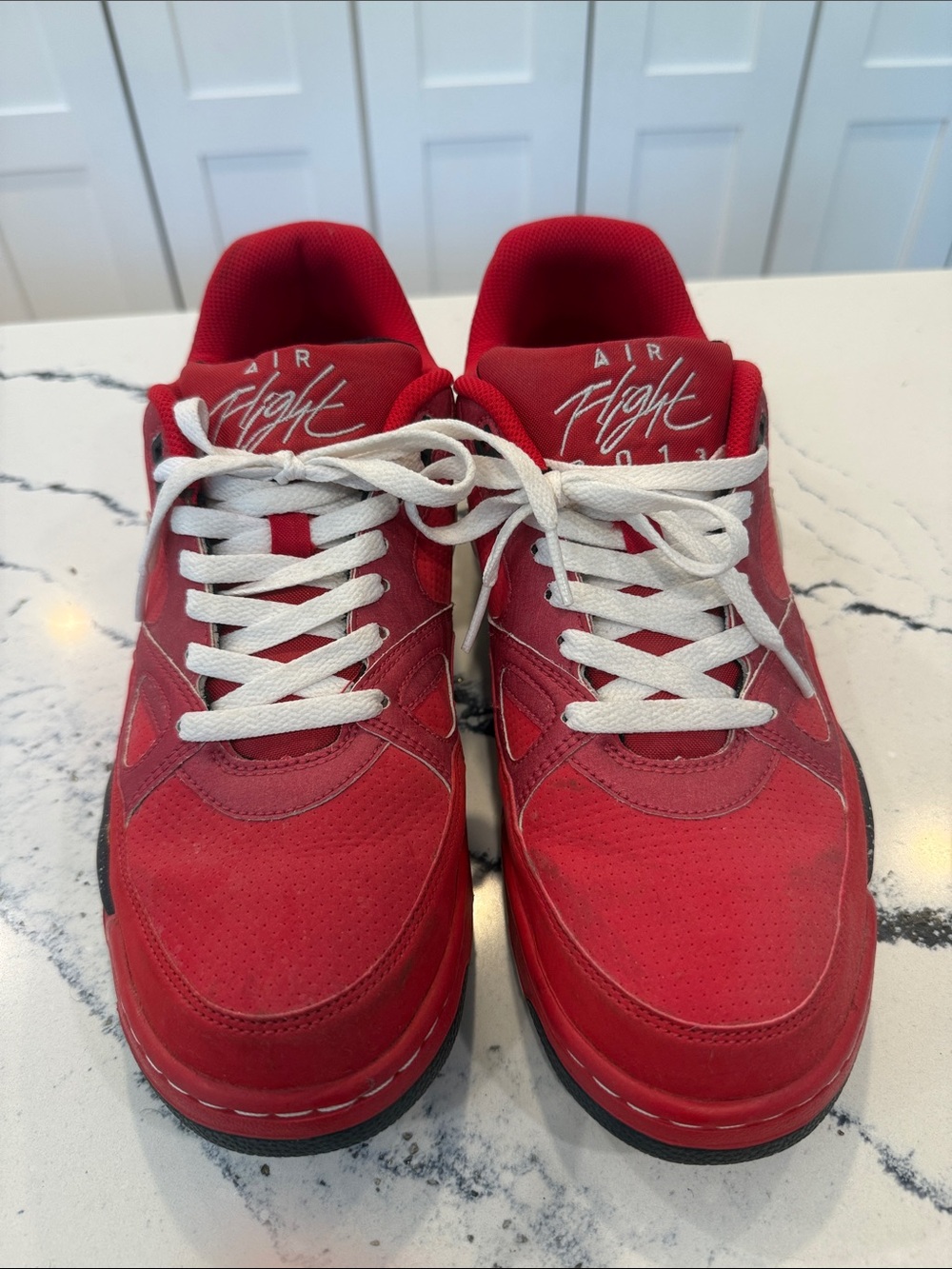 Nike Air Flight 2013 Red Sneakers with White Laces
